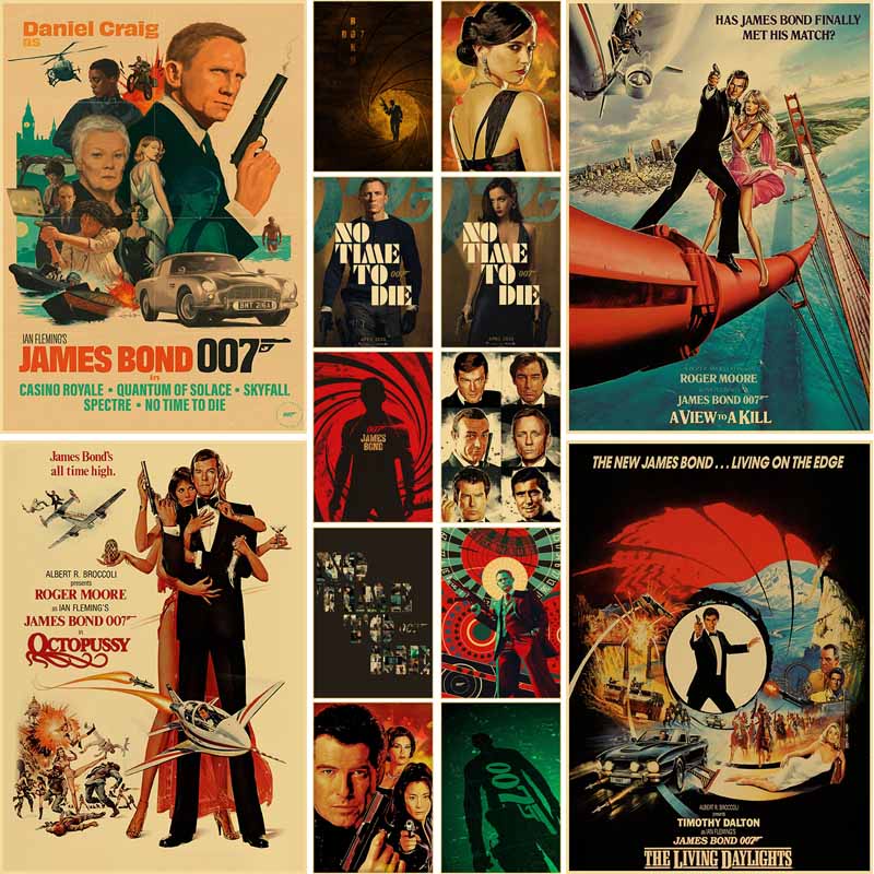 Tranh Treo Tường Trang Trí Nội Thất Phong Cách vintage legend james bond 007