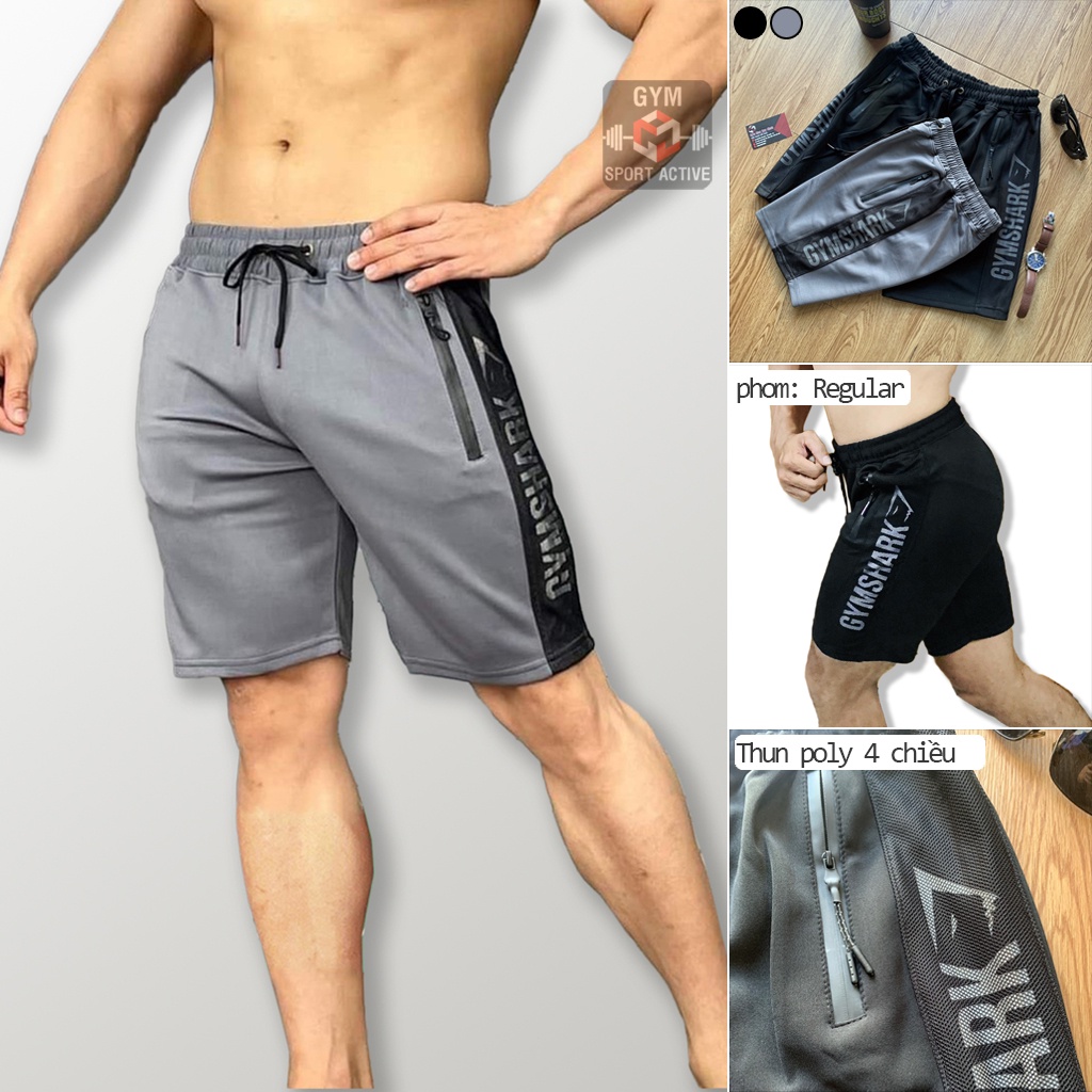 Quần short nam thể thao quần đùi tập gym nam short Gymshark thun 4 chiều ( ảnh , vi deo thực tế)