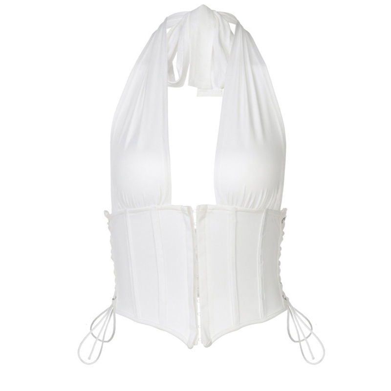 Áo Crop Top Không Tay Cổ Chữ U Khoét Sâu Hở Lưng Gợi Cảm Cho Nữ