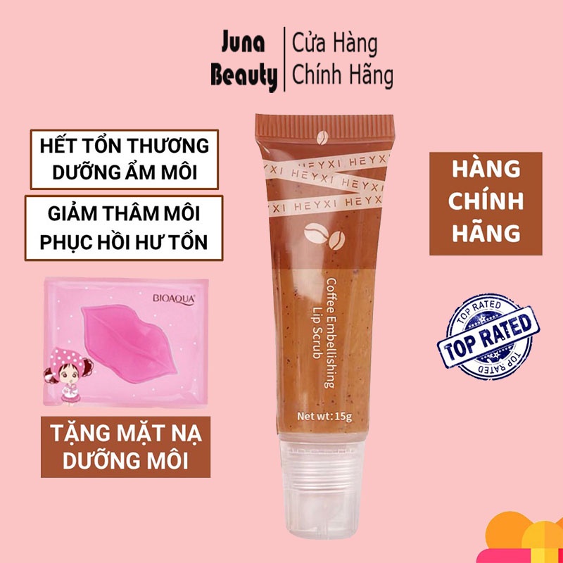 Tẩy Da Chết Môi Heyxi Cafe CoffeeMoisturizing Lip Scrub giúp Dưỡng ẩm và Hồng môi Heyxi