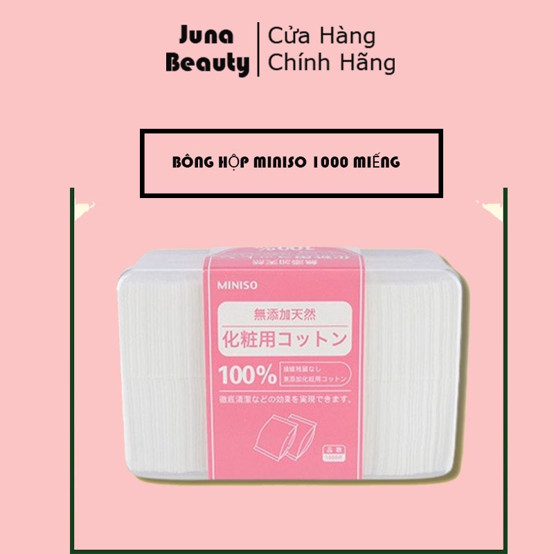 👉 Bông tẩy trang Miniso Hộp 1000 miếng Siêu Dai
