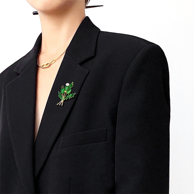 Ghim Cài Áo Hình Cây Xương Rồng / Cherry Đính Đá Nhiều Màu Sắc Phong Cách Retro Mới