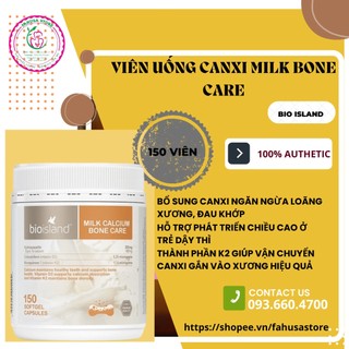 [SALES SỐC] CANXI SỮA CHO NGƯỜI LỚN - BIO ISLAND MILK CALCIUM BONE CARE 150 VIÊN NANG MỀM ÚC