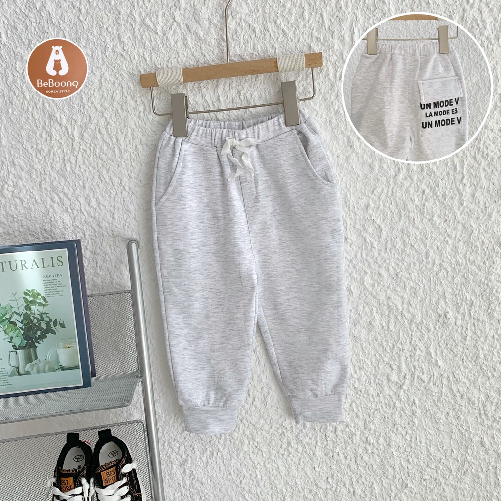 Quần Jogger Bé Trai Siêu Ngầu Beboong Chất Nỉ Da Cá Cho Bé Từ 8-25 KG
