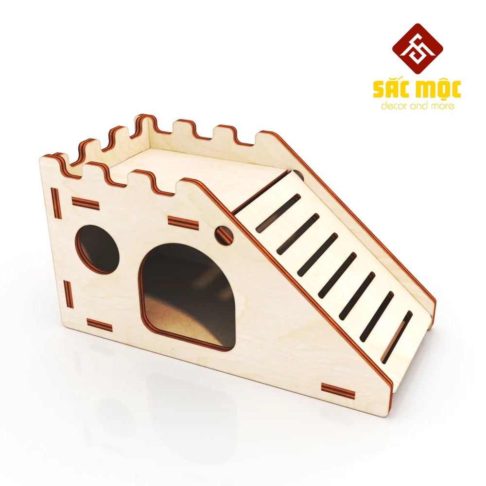 Mô Hình Nhà Cầu Thang #16 Gỗ Lắp Ráp Cho Chuột Hamster Size 17*8*9 cm