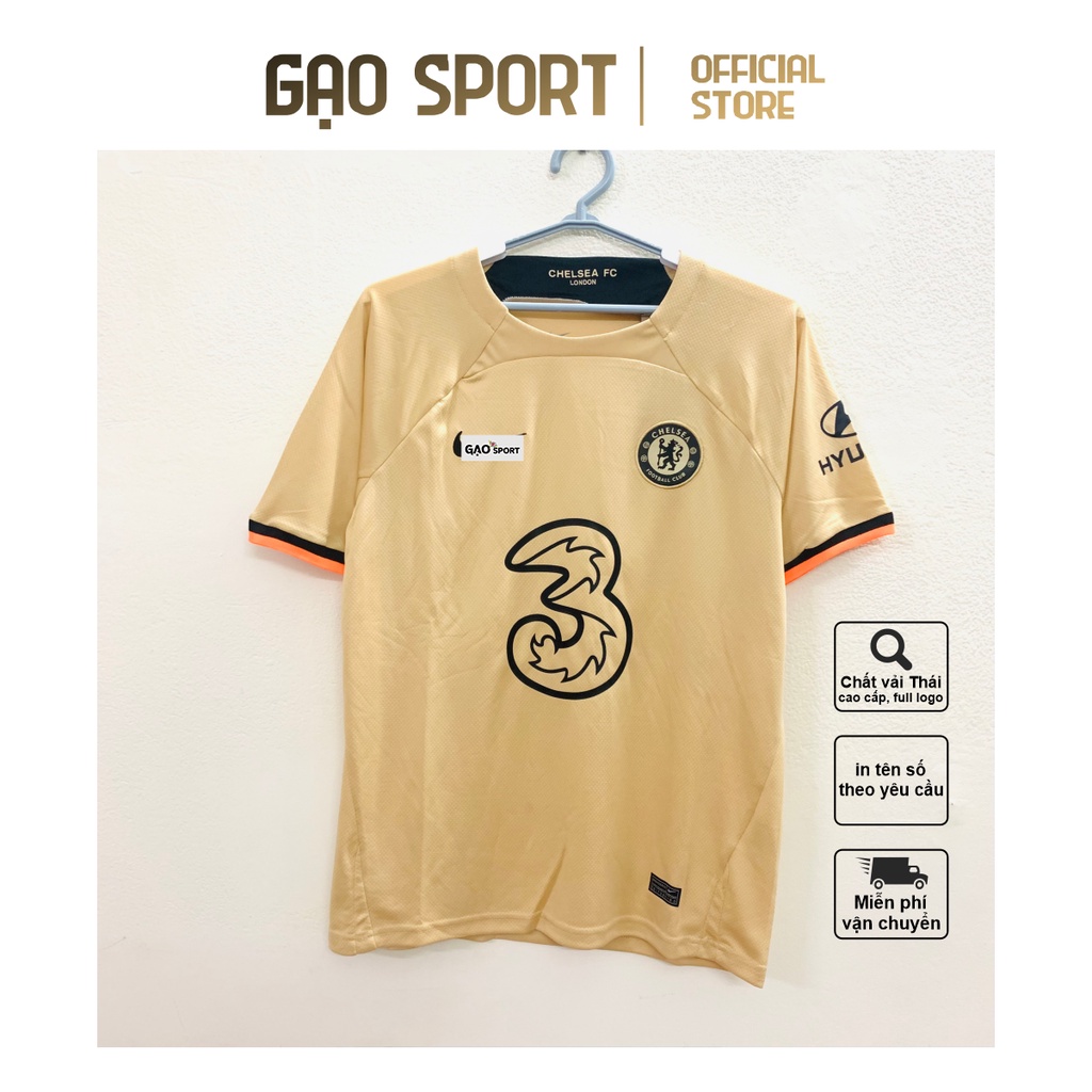 Áo đá bóng,quần áo bóng đá CLB Chelsea sân khách, Chelsea sân khách 22/23, full logo thêu