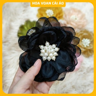 Hoa cài áo váy, tag hoa cài áo, hoa trà cài áo có ghim có trâm cài áo váy, áo dài hàng handmade siêu đẹp