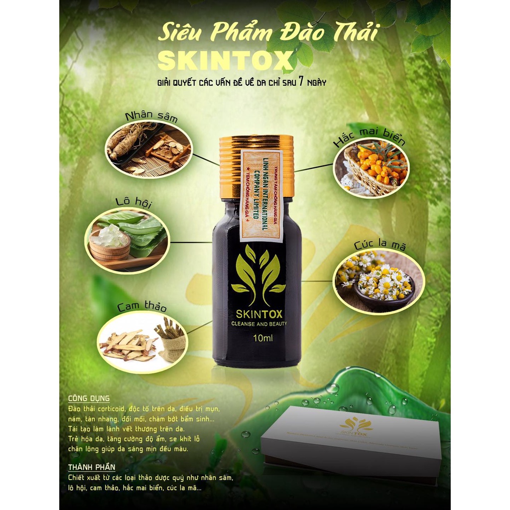 Serum đào thải nám tàn nhang mụn Skintox Dimanlaier Hồng Kông