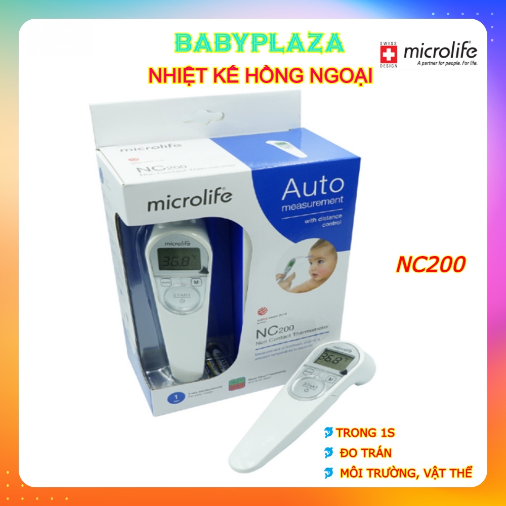 [NOWSHIP-1H] Nhiệt kế hồng ngoại Microlife NC200 THỤY SĨ đo Trán, Chất Lỏng, Vật Thể Trong 1s Không 