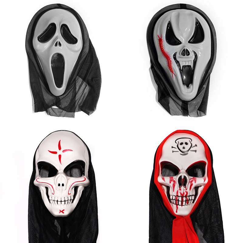 Mặt nạ ma Lễ hội ma Halloween Kinh dị Khuôn mặt ma quái Đạo cụ Hóa trang Ác ma Tiếng thét Đạo cụ biểu diễn bộ xương