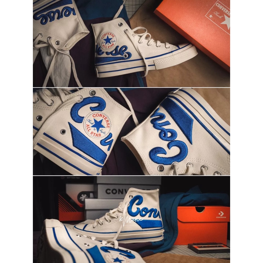 Giày CONVERSE CHUCK 70 Cổ Cao Chất Liệu CANVAS Thêu Họa Tiết Chữ Phong Cách RETRO 1770