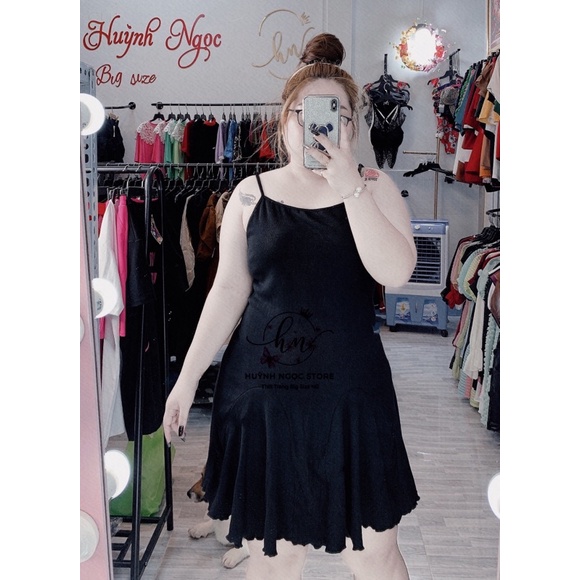 𝗕𝗜𝗚 𝗦𝗜𝗭𝗘 Đầm Thun 2 Dây Đuôi Cá Kèm Khoác Ngoài 𝟲𝟬-𝟵𝟬𝗸𝗴