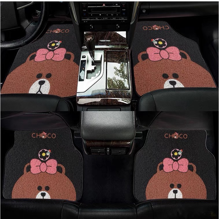 Thảm lót sàn xê ô tô rối cao cấp Line Friends - Thảm sàn ô tô cao cấp
