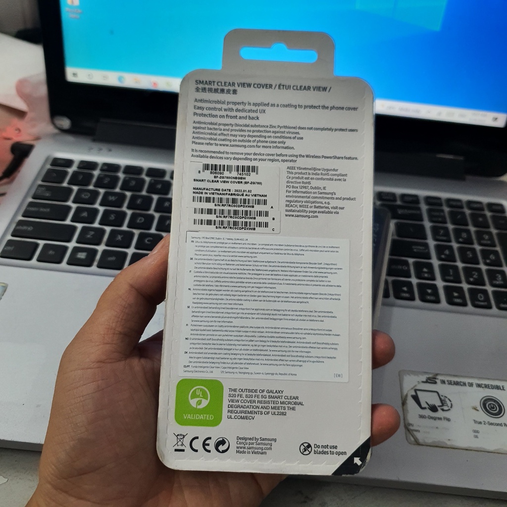 Bao Da Clear View Samsung S20 Fe/ S20 Fe 5G Chính hãng Samsung, Fullbox, Nguyên Seal