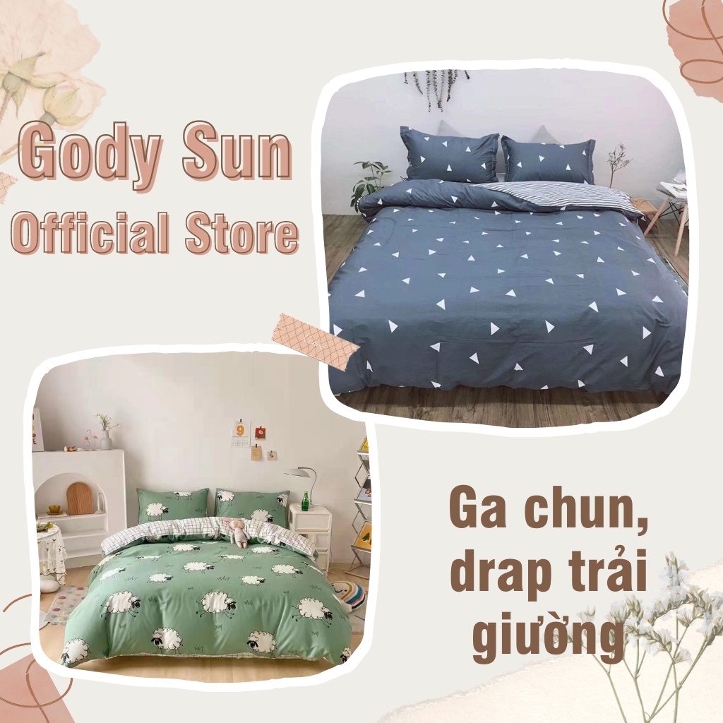 Ga trải giường poly cotton 💖 drap giường poly 1m6/1m8/2m, ga trải giường, vỏ gối nằm, ga trải giường, vỏ gối Gody Sun