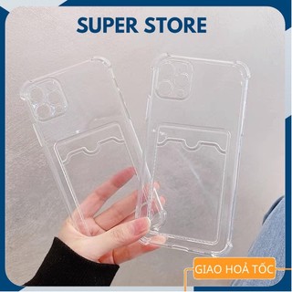 Ốp lưng dẻo có NGĂN ĐỰNG THẺ chống va đập dành cho 6/6s/7/7plus/8/8plus/plus/x/xr/xs/11/12/13/pro/max