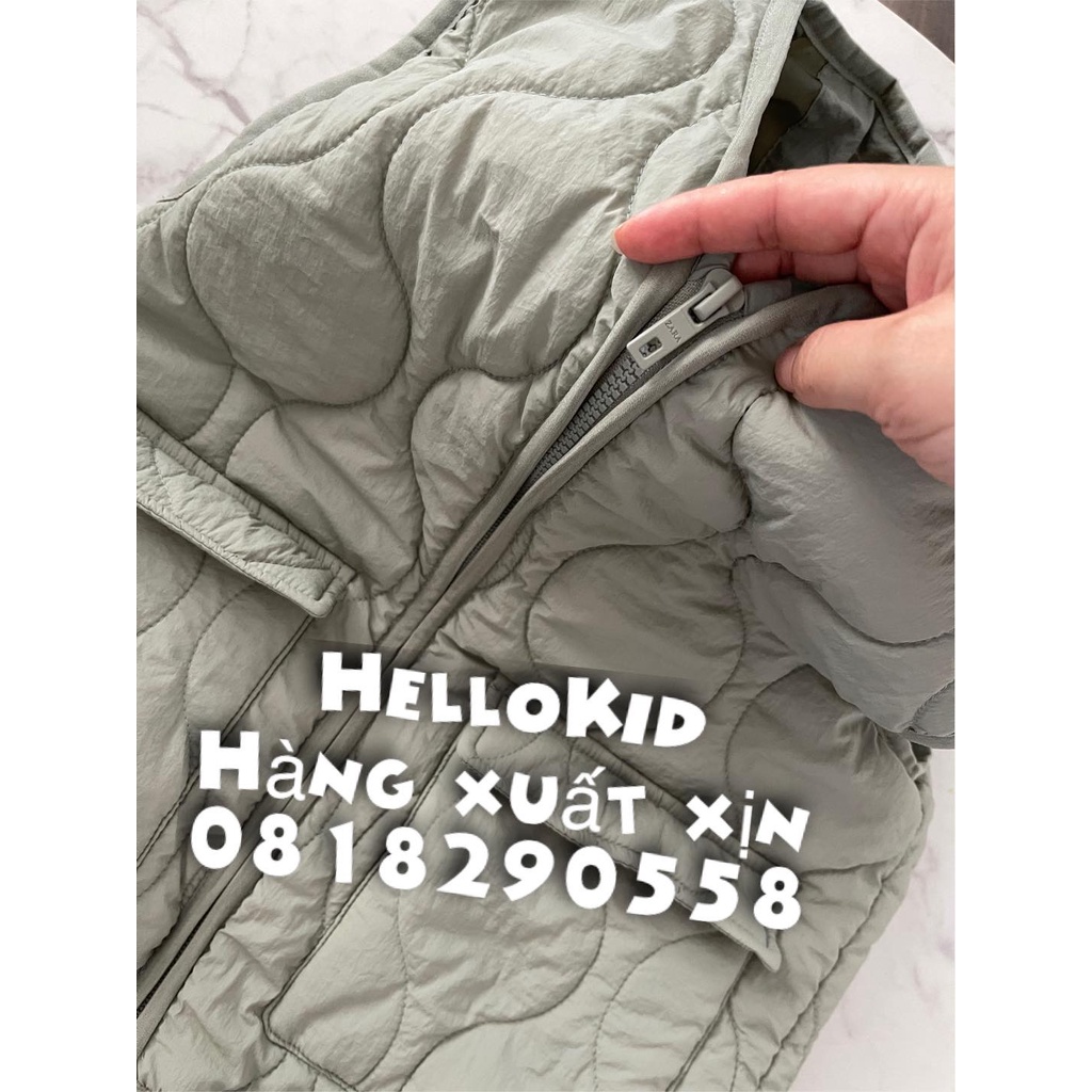 A644 - Áo khoác gile phao trần bông xanh mint cho bé