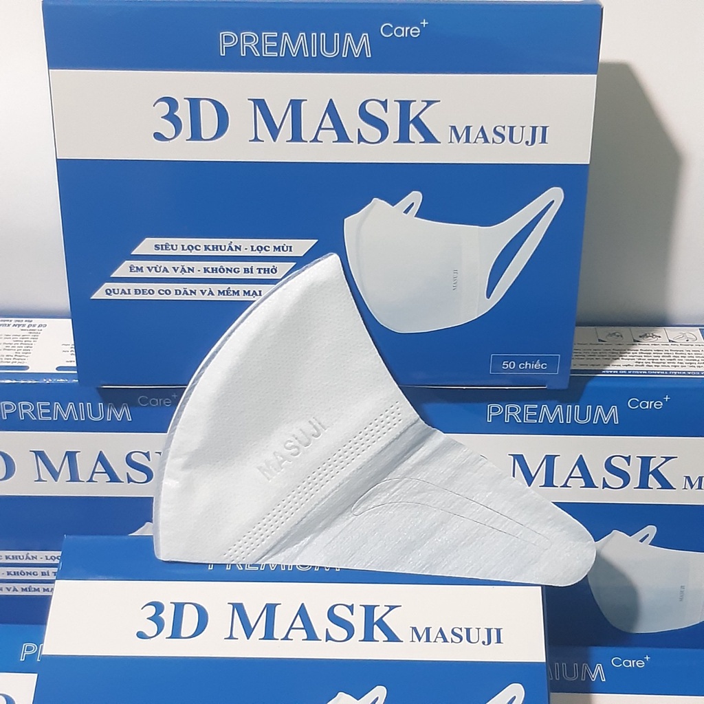 50C Khẩu Trang 3D Masuji Duy Quân Vân Mask Xuân Lai Chất bền Quai Bền Chắc Vải Kháng khuẩn