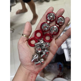 Ốc salaya ốc kiếng 10li mẫu S3 + lông đền Kitaco đỏ 10li thuận, ngược thông dụng nhiều dòng xe