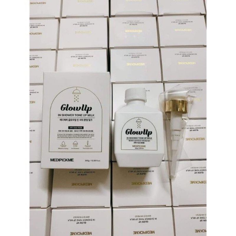 SỮA TẮM TRUYỀN TRẮNG MEDIPICKME GLOW UP IN SHOWER TONE UP MILK TRẮNG HỒNG TỰ NHIÊN