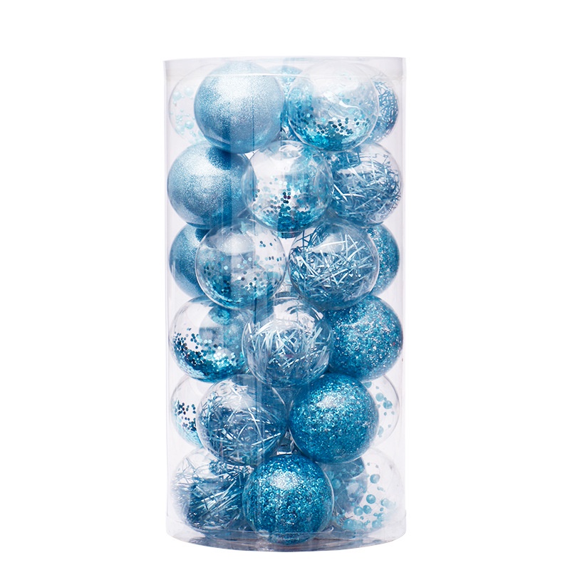 Set 30 Quả Châu Trong Suốt Kích Thước 6cm Trang Trí Cây Thông Giáng Sinh