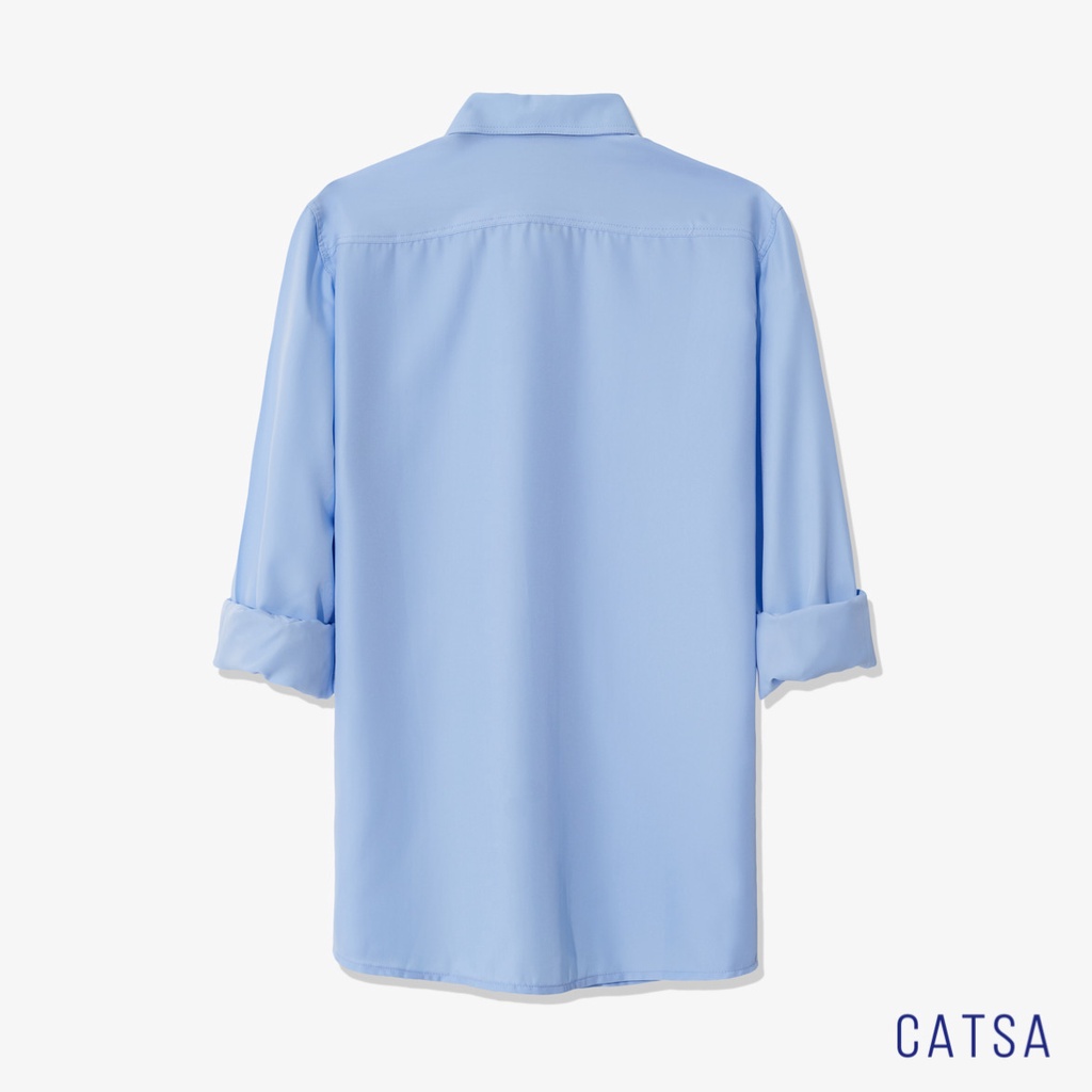 CATSA Áo sơ mi Oxford xanh biển ASC272