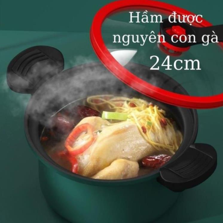 Nồi áp suất chống dính dung tích 3.5 Lít nấu duợc bếp từ kiểu dáng hàn quốc, gọn nhẹ dễ sử dụng