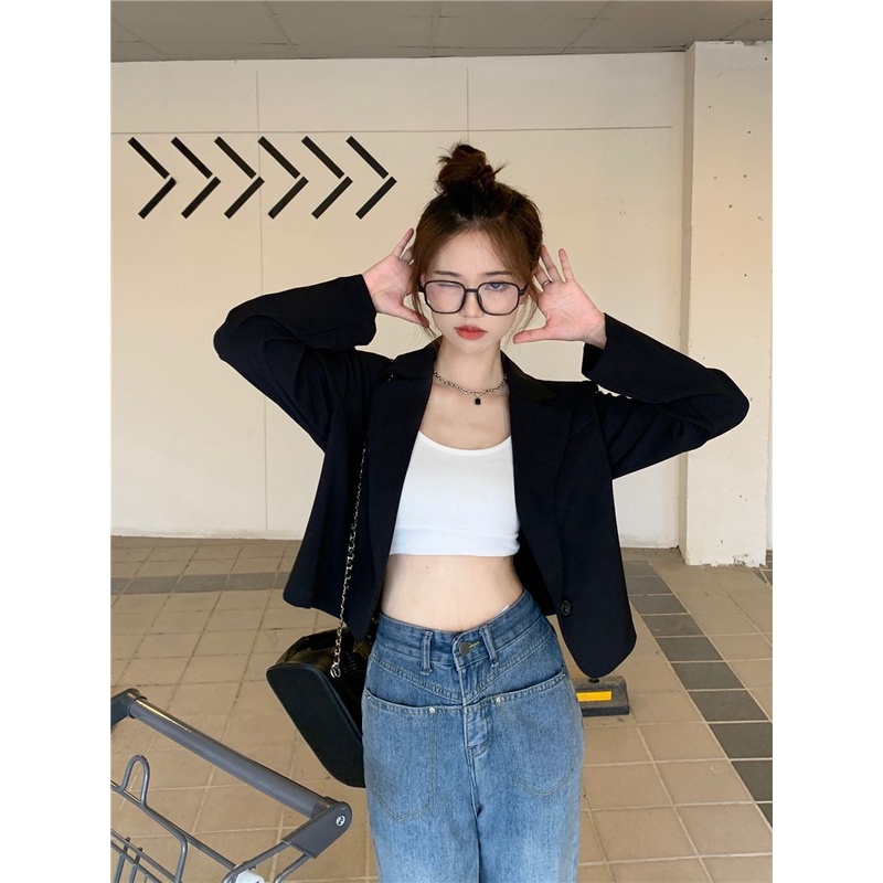 Áo Khoác Vest Tay Dài Dáng Rộng Phong Cách Hàn Quốc Dành Cho Nữ