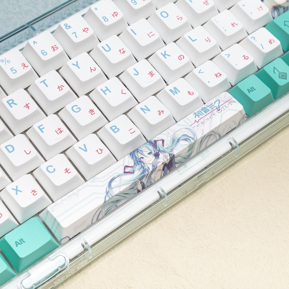 141 Phím Hatsune Miku Keycap Cherry Profile Anime PBT Dye Sub Bàn phím cơ học Keycap Set