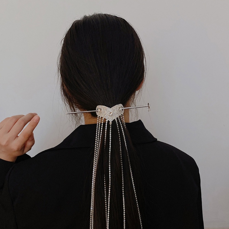 Kẹp Tóc Kim Loại Hình Trái Tim Đính Đá Xinh Xắn