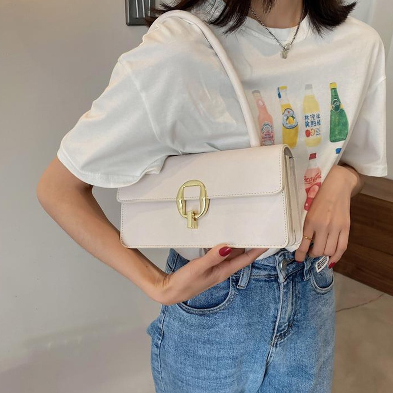 Túi Đeo Vai Màu Trơn Đơn Giản Thời Trang Phong Cách Hàn Quốc Cho Nữ