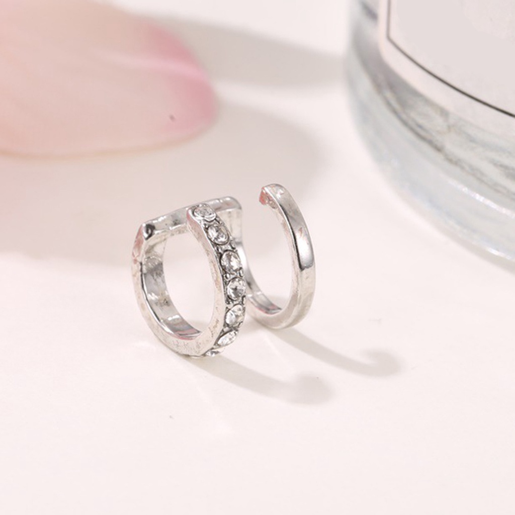 1 chiếc khuyên tai kẹp đính đá thời trang