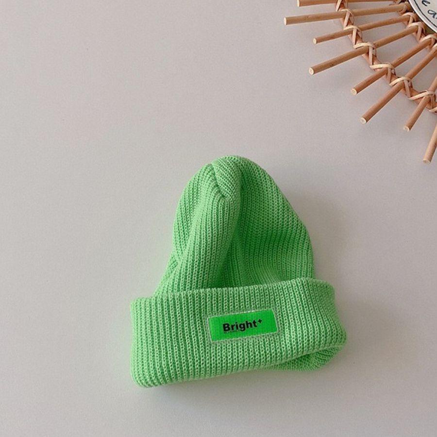 Mũ len beanie hip hop màu neol mác Bright cho bé - M071
