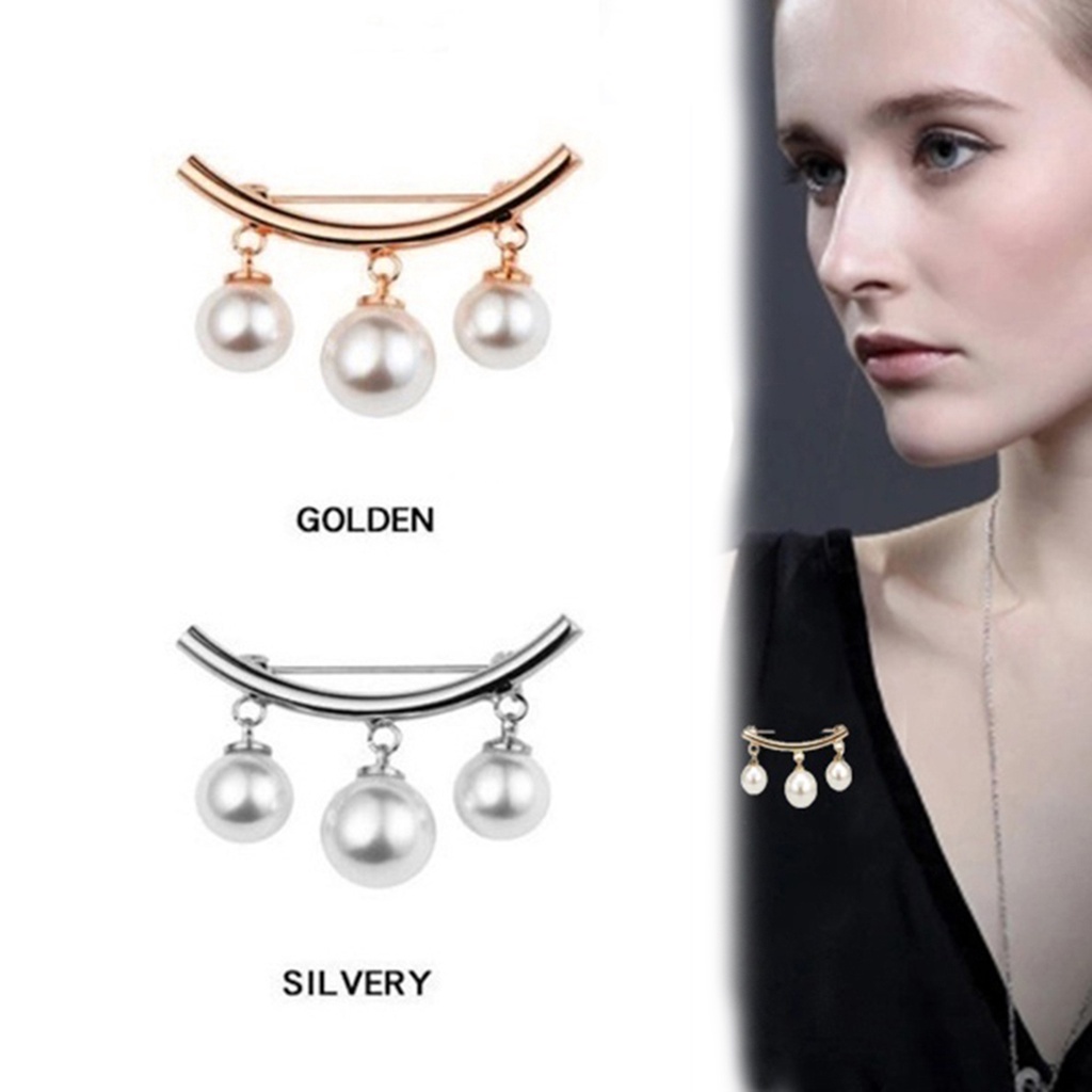 Set 2 Ghim Cài Áo Đính Ngọc Trai Nhân Tạo Thời Trang Cho Nữ