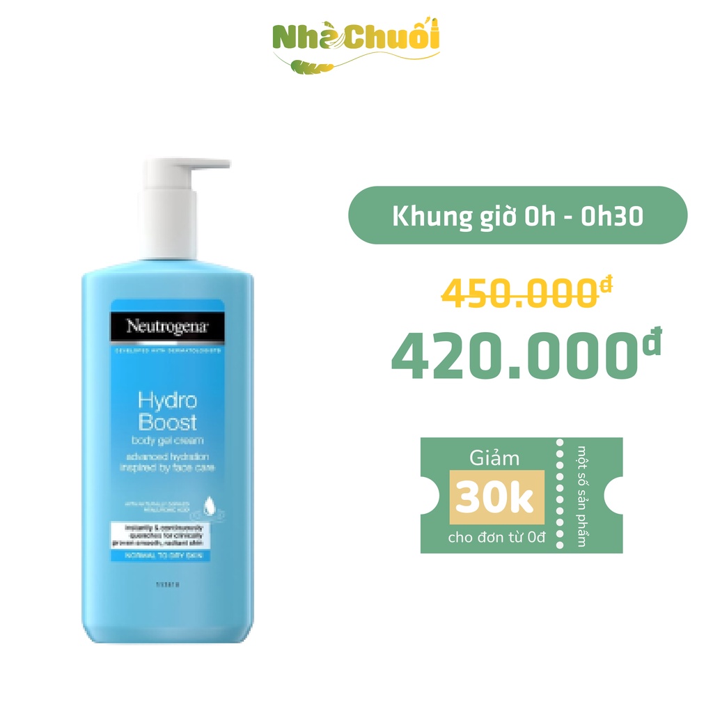 Kem dưỡng thể Neutrogena Hydro Boost Body Gel Cream cũng cấp độ ẩm chống khô da nứt nẻ 400ml