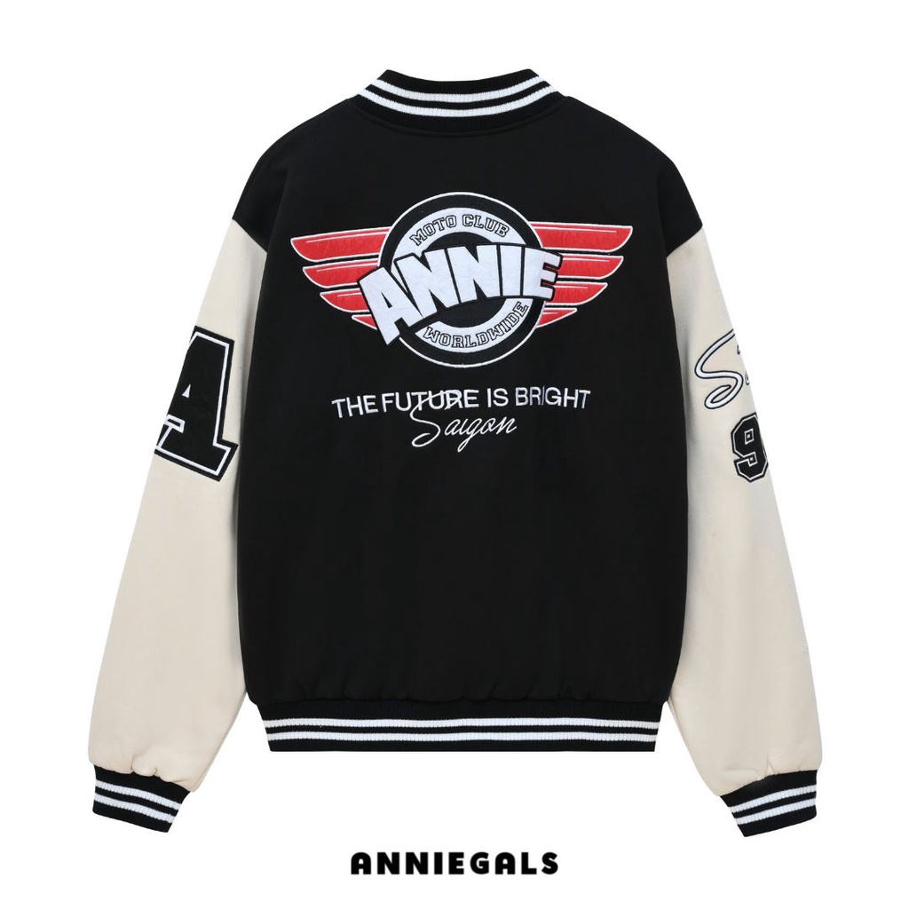 Anniegals - Áo khoác bomber bóng chày họa tiết thêu - Future Vasity Jacket