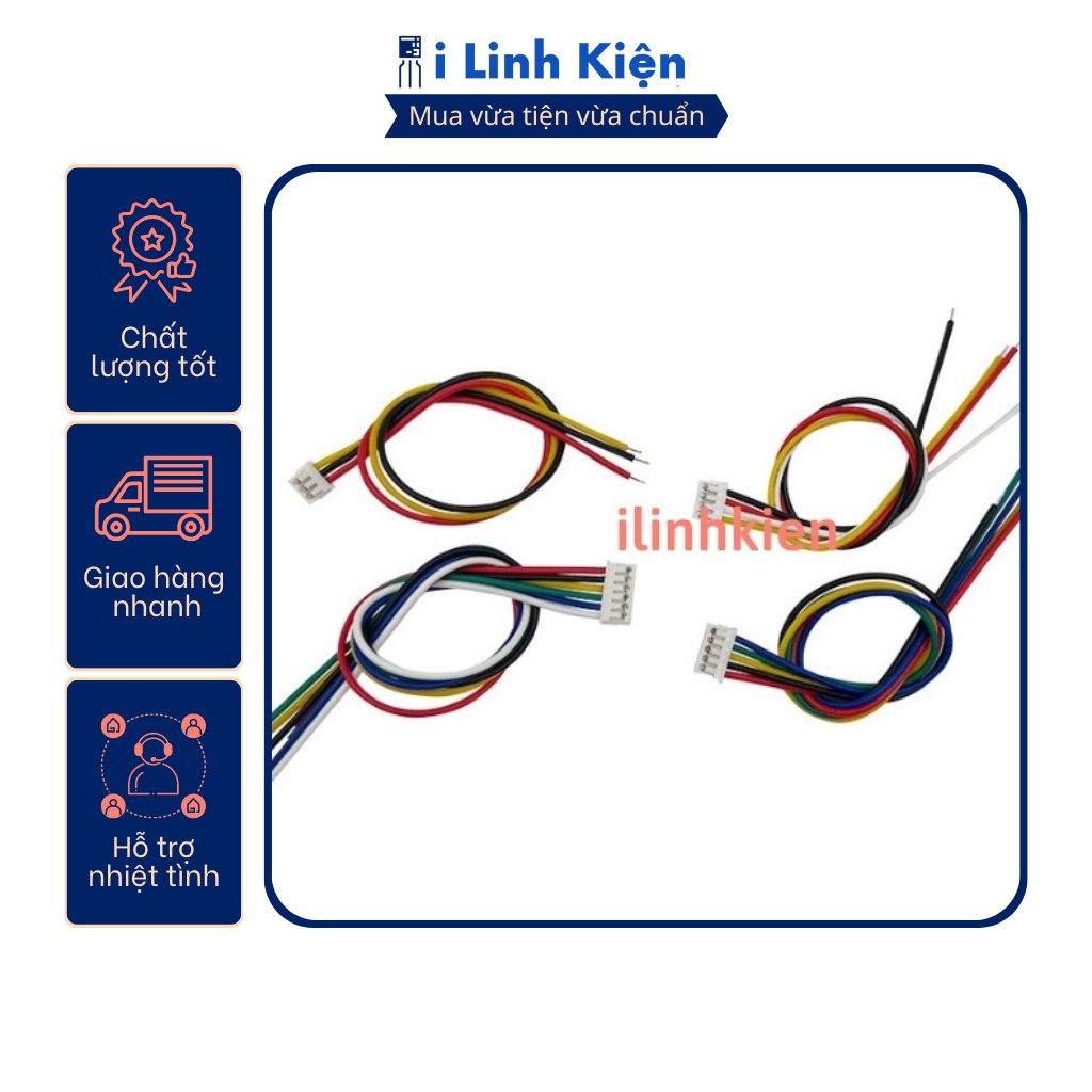 Dây bus 2P XH2.54 dây 22AWG 2 đầu cắm