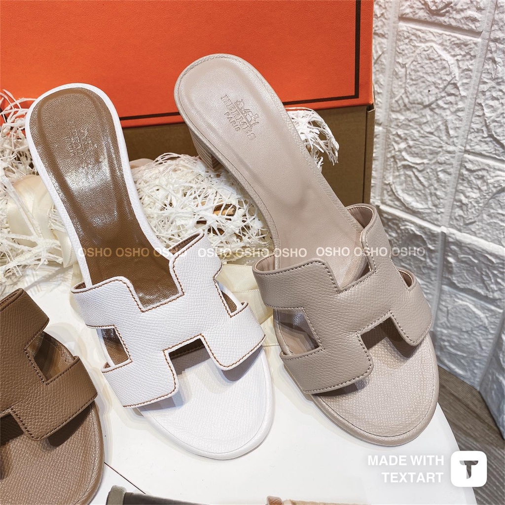 Guốc HƠ MEC gót vuông sang chảnh 5cm OSHO, chất da lì mềm, phom chuẩn ôm chân, full bill thẻ túi hộp xốp