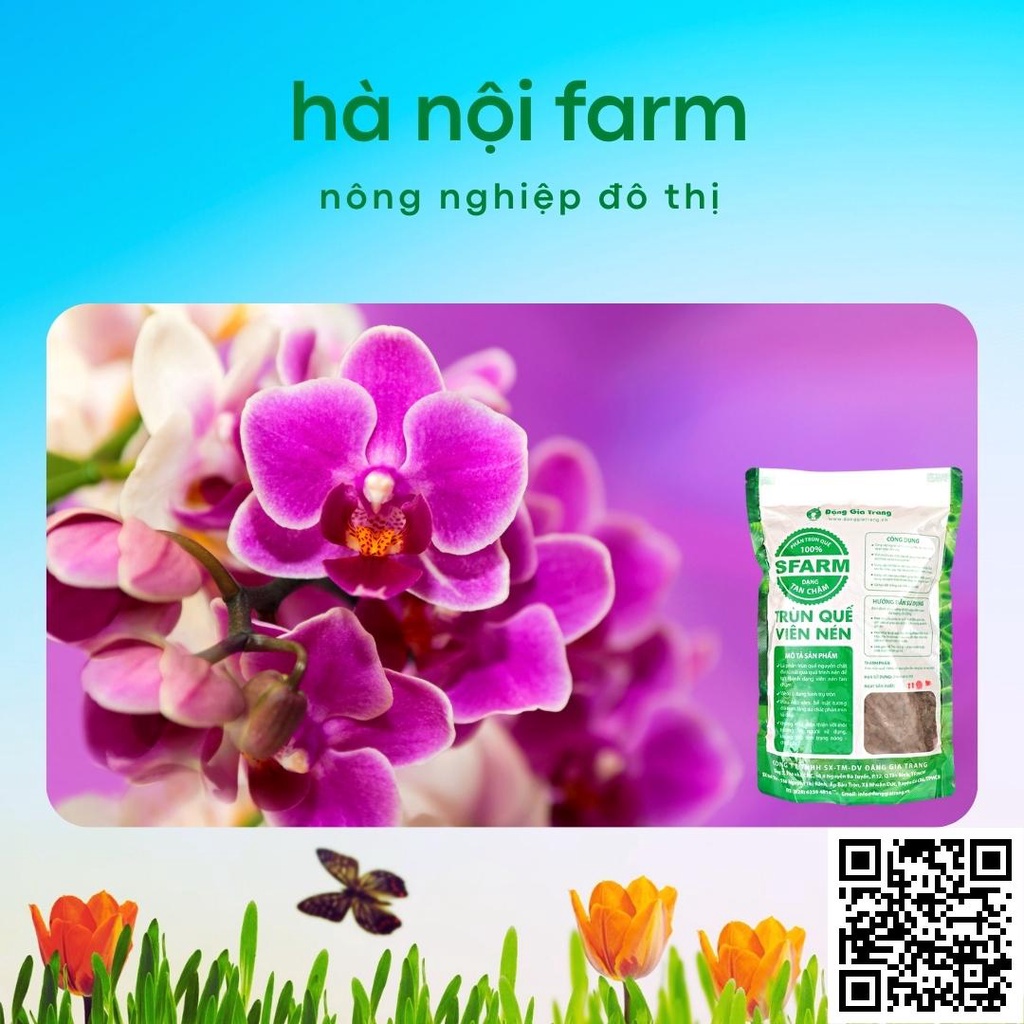 Phân trùn quế dạng VIÊN Sfarm Đặng Gia Trang 1kg, phân tan chậm dành cho hoa lan cây cảnh