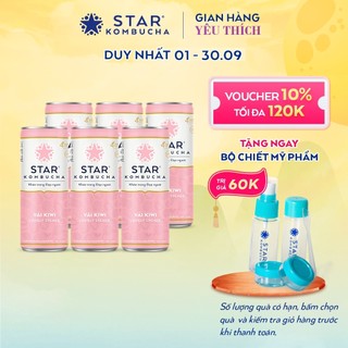 Lốc 6 lon thức uống lên men STAR KOMBUCHA Vải Kiwi / Lovely Lychee (250ml/lon)