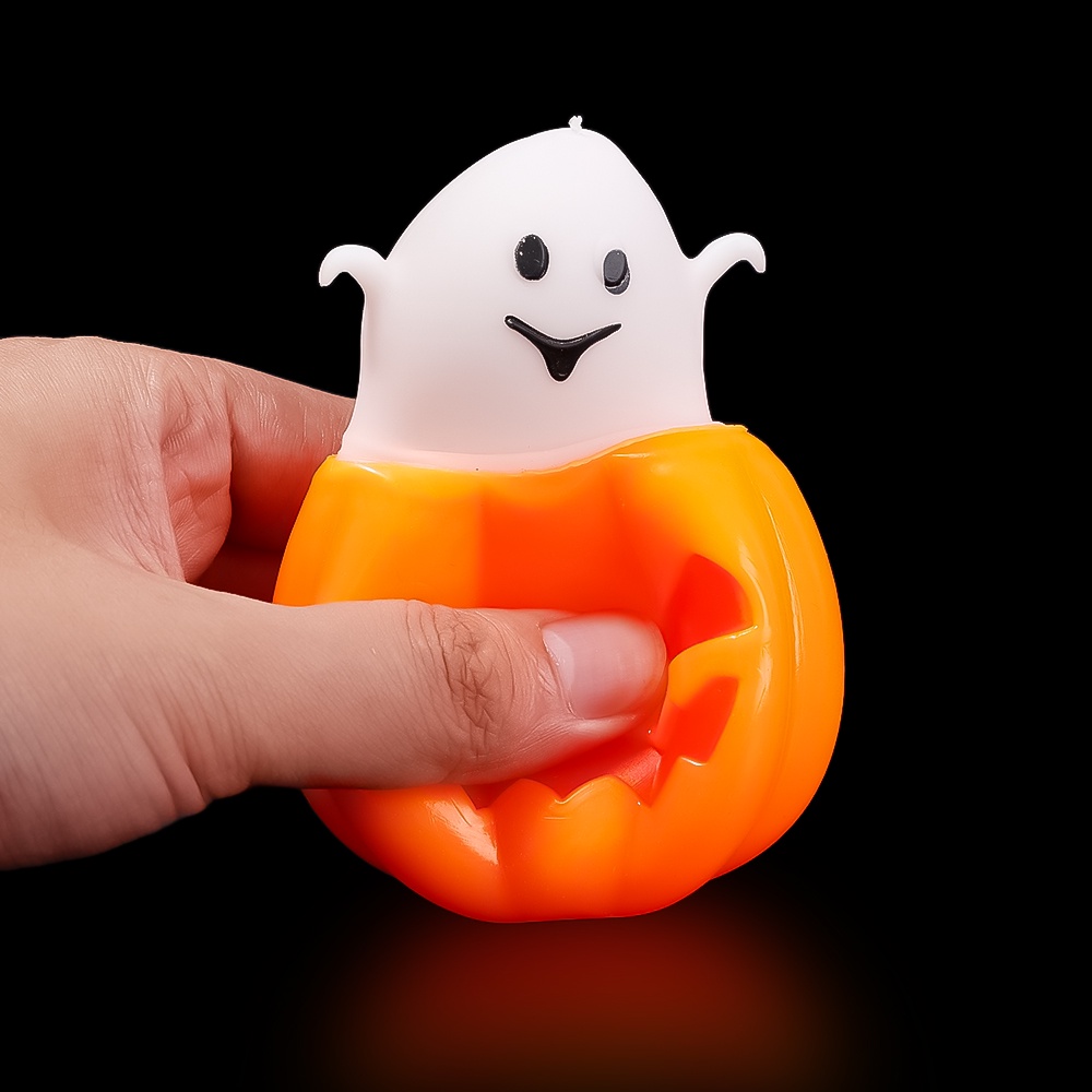 Đồ Chơi Nắn Bóp Đàn Hồi Giảm Stress Hình Ma Bí Ngô Halloween