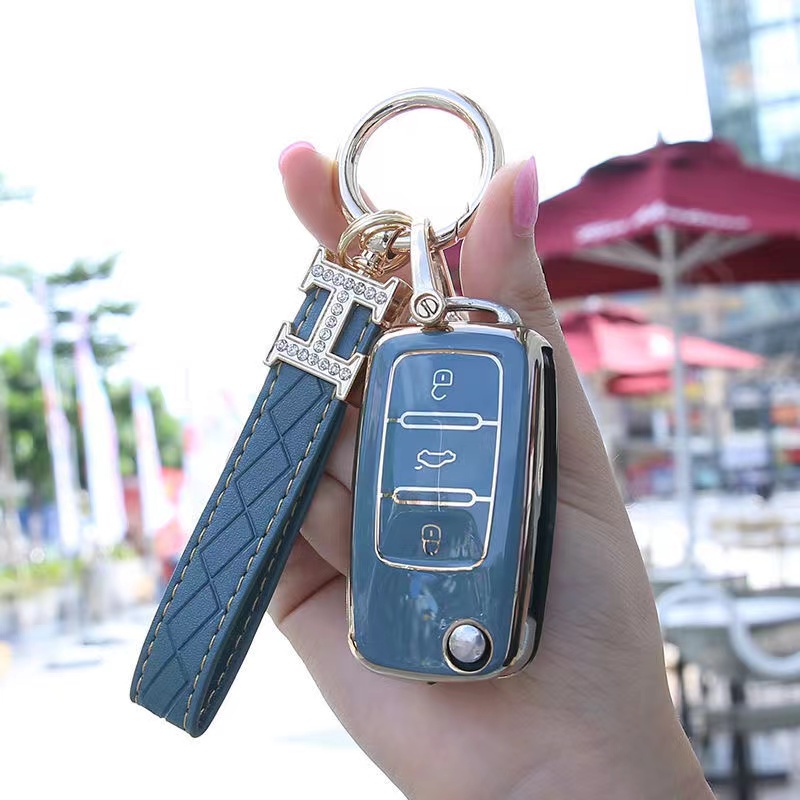 Vỏ Bọc Chìa Khóa Xe Volkswagen VW Polo Golf Passat Tiguan Beetle Caddy T5 Up Eos Skoda Octavia Seat Leon Altea