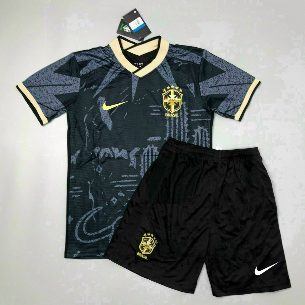 Áo Bóng Đá - Áo Đá Banh -Đội Tuyển Brazil- Vàng -Polyester thái cao cấp