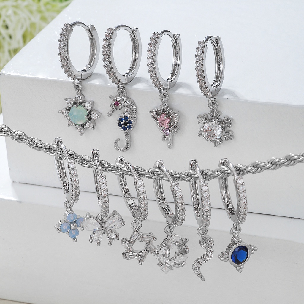 1 Bông Tai Mạ Vàng 18k Dạng Vòng Nhiều Kiểu Dáng Phong Cách Dành Cho Nữ