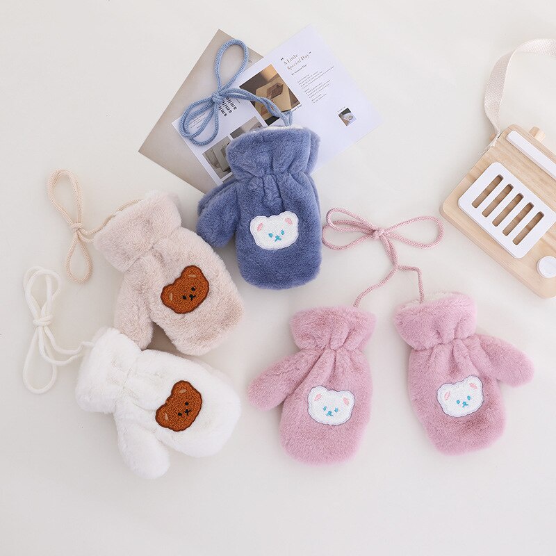 Găng Tay Vải Nhung Ấm Áp Dễ Thương Cho Bé