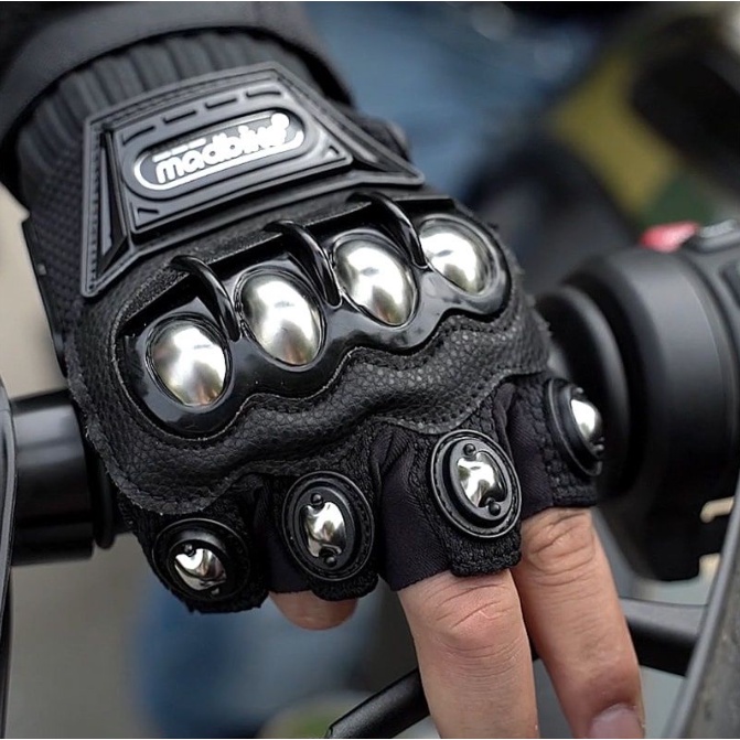 Đôi găng tay bọc thép, găng tay xe máy hở ngón cao cấp dành cho anh em đi phượt