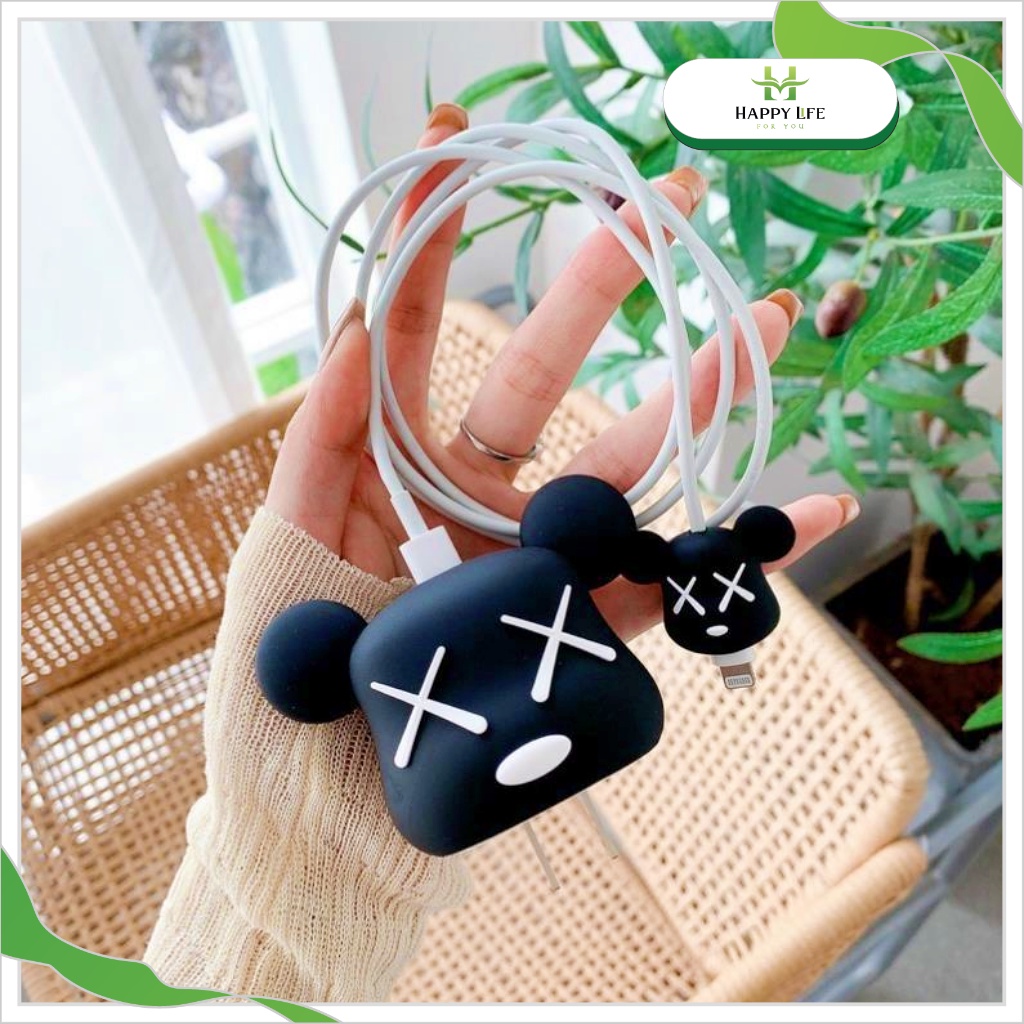 Bảo vệ dây sạc Iphone, bọc sạc Iphone hình thú silicon dễ thương cute - Happy Life 4U