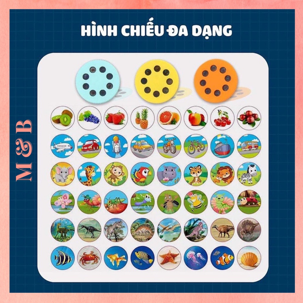 Đèn pin chiếu hình động vật dễ thương, đồ chơi thông minh tập vẽ cho bé, đồ chơi giáo dục phát triển trí tưởng tượng