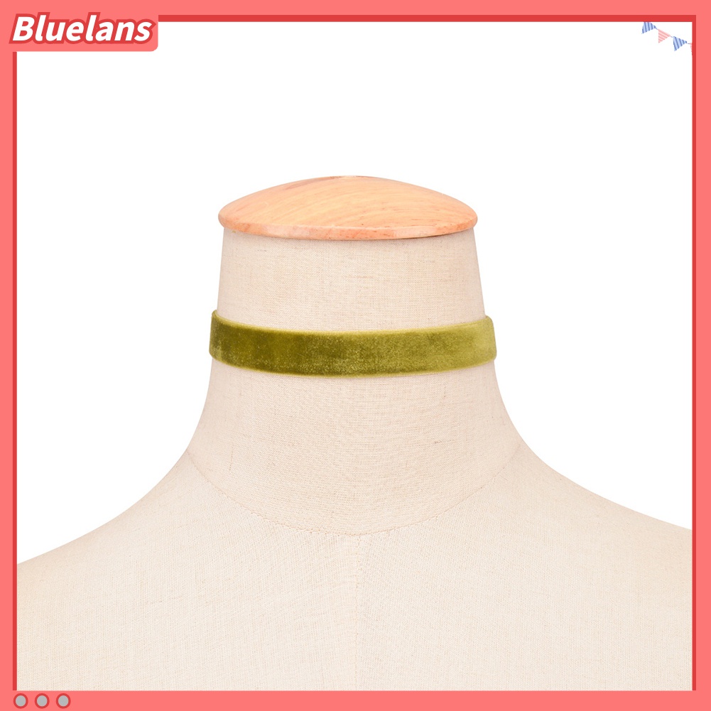 Vòng Cổ Choker Bằng Nhung Mềm Màu Trơn 48h Phong Cách Gothic Dành Cho Nữ