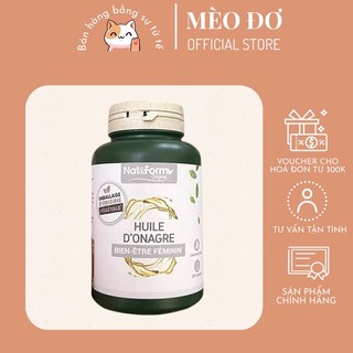 Viên uống tinh dầu hoa anh thảo hữu cơ Huile Onagre NAT & FORM Pháp 200 viên cân bằng nội tiết tố nữ